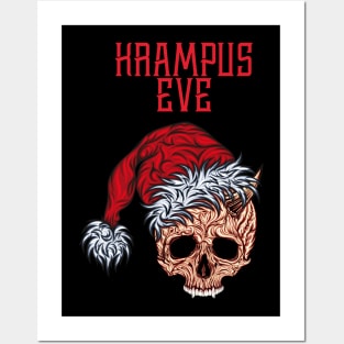 Krampus Eve Skull Skull Christmas Hat Posters and Art